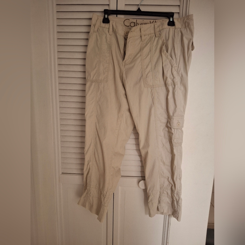 Calvin Klein Women"s Beige Cargo Pants